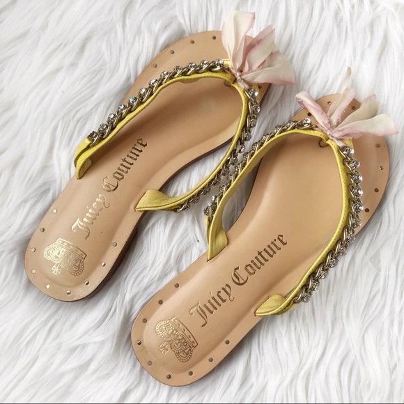 SOLD | Juicy Couture tan/yellow leather sandals - Picture 2 of 16